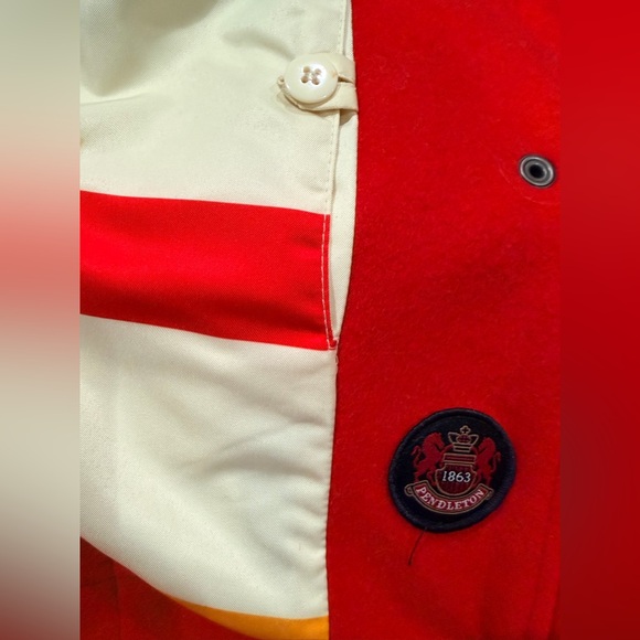 Pendleton Red Women’s Wool Blend Zip Up Coat Jacket  Size M - Picture 9 of 11